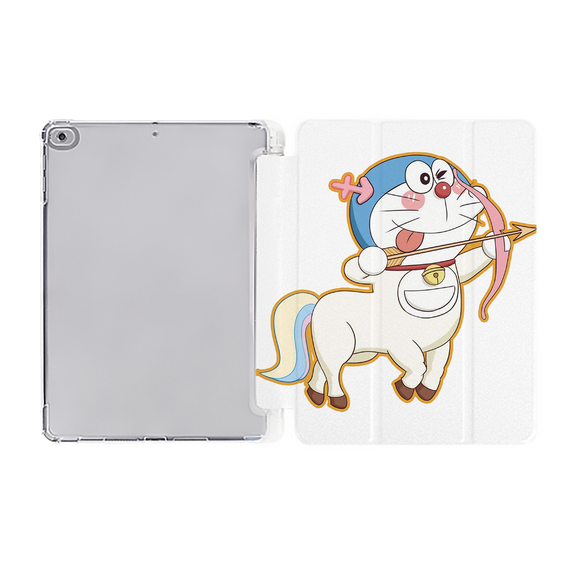 （画像用） ドラえもん Doraemon IPad ケース ペン収納付き 三つ折りスタンド PUレザー×シリコン 対応機種9.5/10.5/10.9インチ